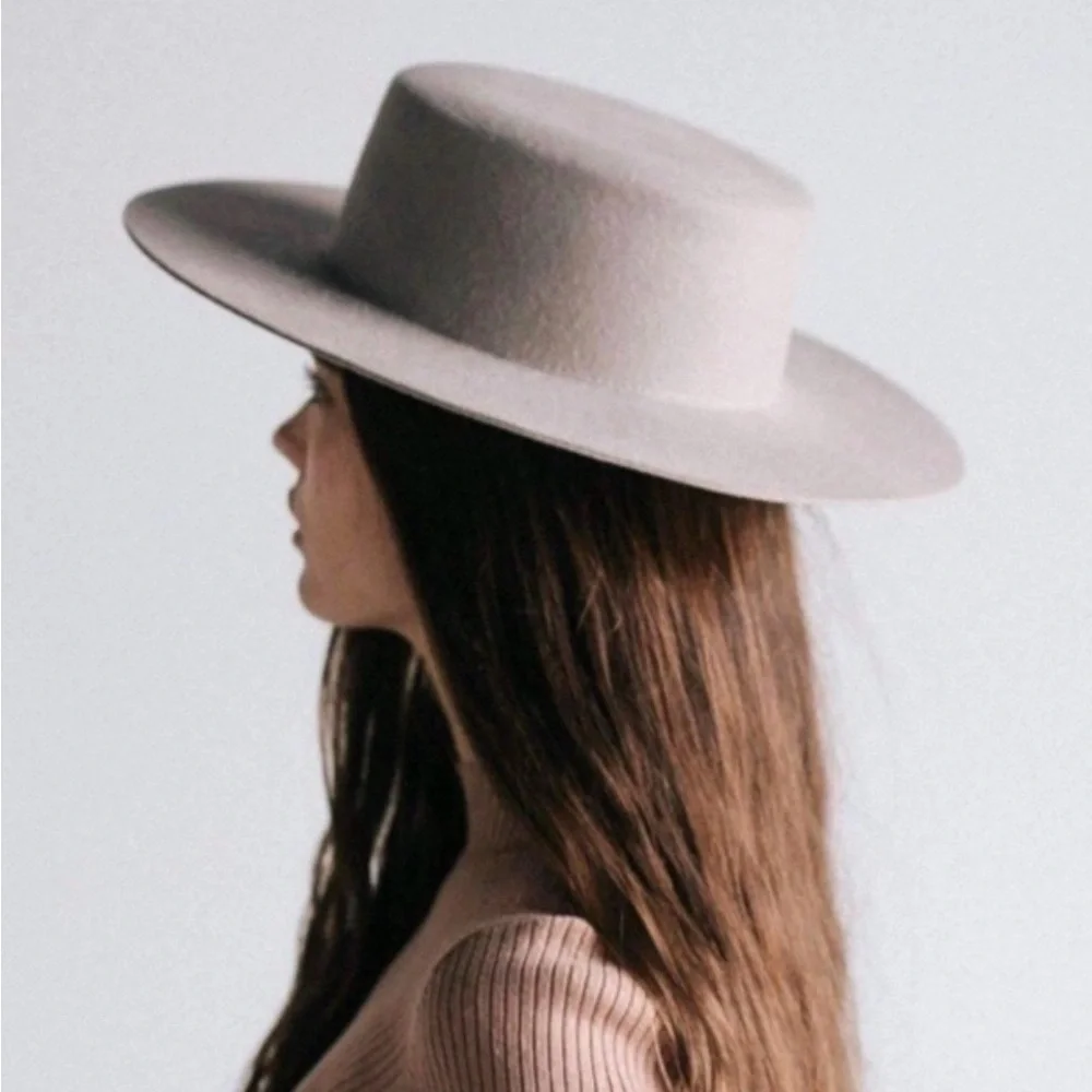 GIGI PIP Gray Wide-Brim dahlia grey boat hat - Picture 2 of 9